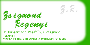 zsigmond regenyi business card